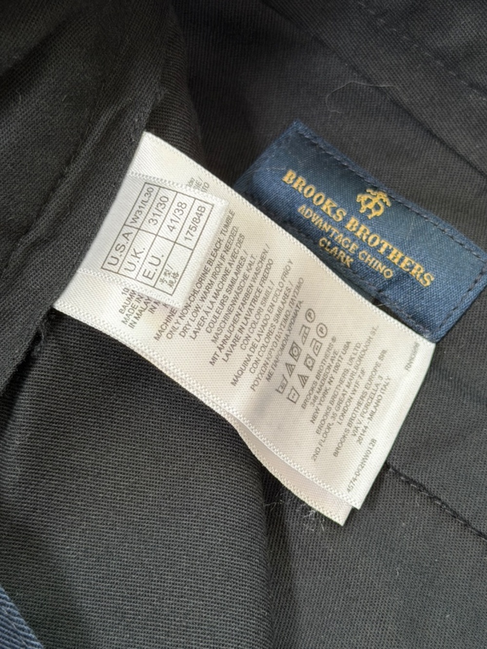 Brooks Brothers Clark Fit Advantage Chino Navy 31x30 - Picture 8 of 9